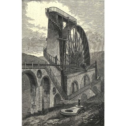 VICTORIA STATUE BOMBAY - GREAT LAXEY WATER-WHEEL 1872 VICTORIAN ENGRAVINGS