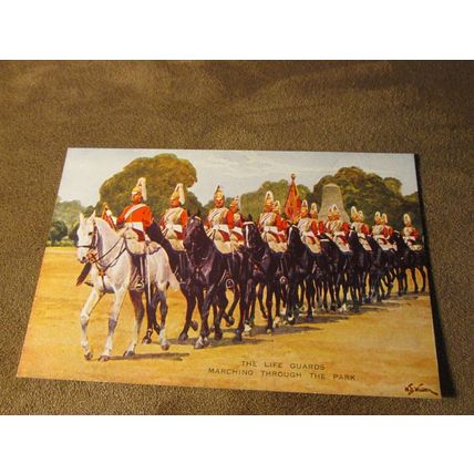 1940s Postcard - British Army Life Guards - Artist A7