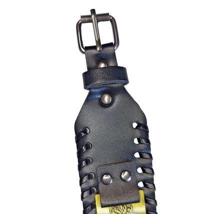 Fuax Leather Cuff Viking Theme Metal Plate with Raven and Aegishjalmr Bracelet