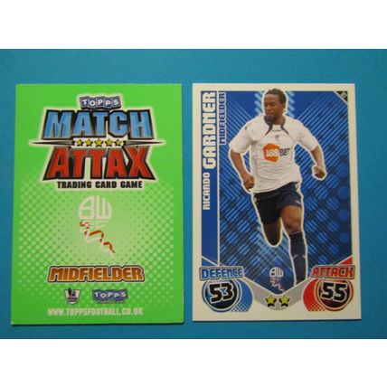 102. Ricardo Gardner - Bolton Wanderers - Match Attax 2010/11 Football Card EF1