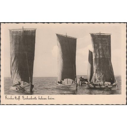 Fischerboote Kehren Heim, Frisches Haff, c.1930s - Hermann Marre Foto-AK