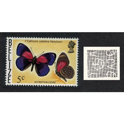 Belize Butterfly 'Callicore patelina' 5c Watermark Ww12 sideways 1974 MNH