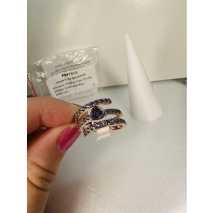NIB Ring Bomb Party Sz7 RBP7013 Stuck in My Daydream Amethyst CZ Rose Gold Pl