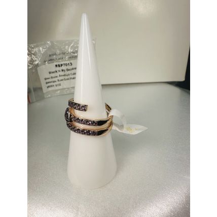 NIB Ring Bomb Party Sz7 RBP7013 Stuck in My Daydream Amethyst CZ Rose Gold Pl