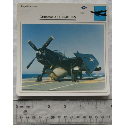 Grumman AF Guardian - USA - Torpedo Bomber - Collectors Club Card