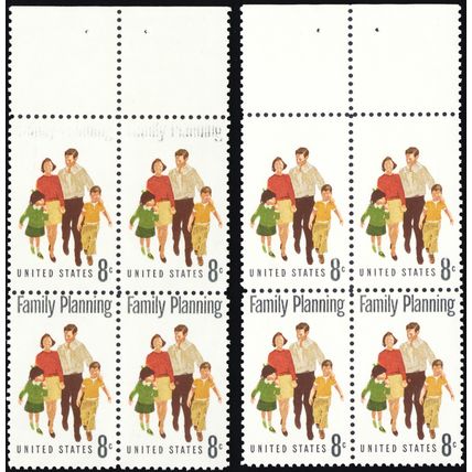 1455 Var, "Family Planning" Missing From Top Stamps Block & MORE! - Stuart Katz