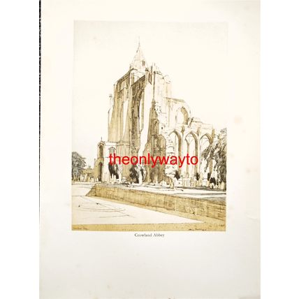 Crowland Abbey, Lincolnshire, Book Illustration (Print), 1936