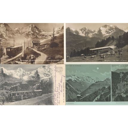 Murrenbahn Grutschalp Railway Briethorn 4x Switzerland Old Postcard s