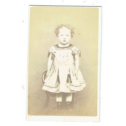 Victorian cdv photo infant standing on chair Ayr photographer