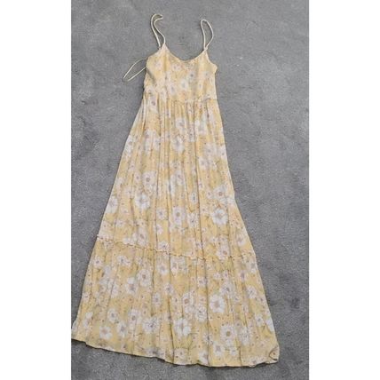 Womens Sundress Size Large Yellow Easter Dress Sleeveless Maxi