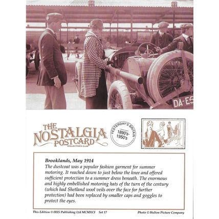 Postcard Racing Car Brooklands Surrey May 1914 Hulton Photo - Nostalgia
