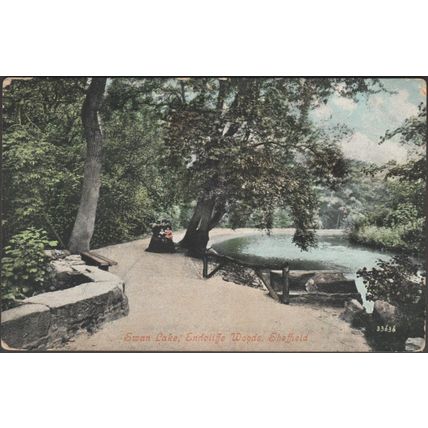 Swan Lake, Endcliffe Woods, Sheffield, Yorkshire, 1910 - Valentine's Postcard