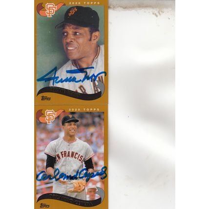 WILLIE MAYS & ORLANDO CEPEDA AUTO 2020 SAN FRANCISCO GIANTS HOF WORLD CHAMPIONS