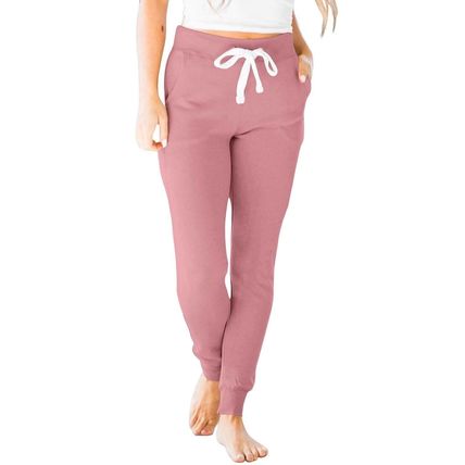 Fushia Drawstring Waist Pocketed Joggers