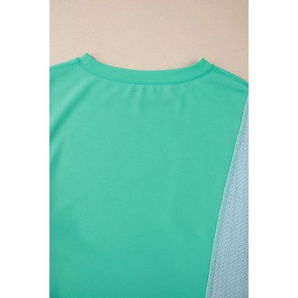 Green Colorblock Stitching Patchwork Buttoned Long Sleeve Top