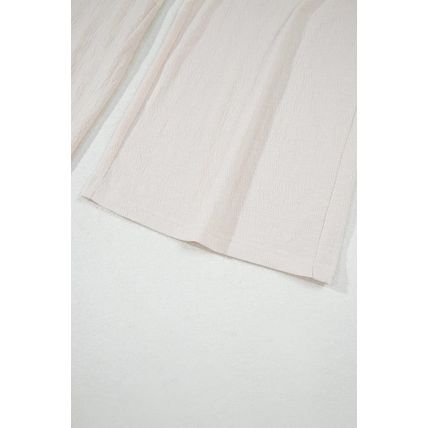 Apricot Buttoned V Neck Tank Top and Wide Leg Pants Casual Outfit