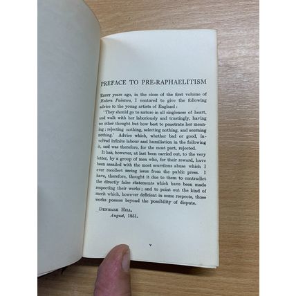 1920 JOHN RUSKIN "PRE-RAPHAELITISM" SMALL ANTIQUE HARDBACK BOOK (P3)