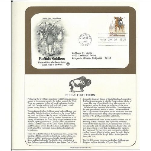 BUFFALO SOLDIERS ' OFFICIAL FIRST DAY of ISSUE ' (1994)