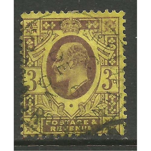 GB 1901 - 11 KEV11 3d Yellow/Purple jubilee pmk 1902. ( T419 )