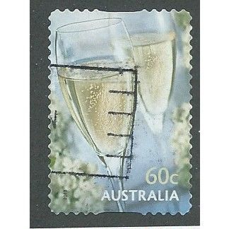 AUS 2011 60c (S/A) 'GREETINGS -CHAMPAGNE GLASSES' FINE USED (EBID36-699)
