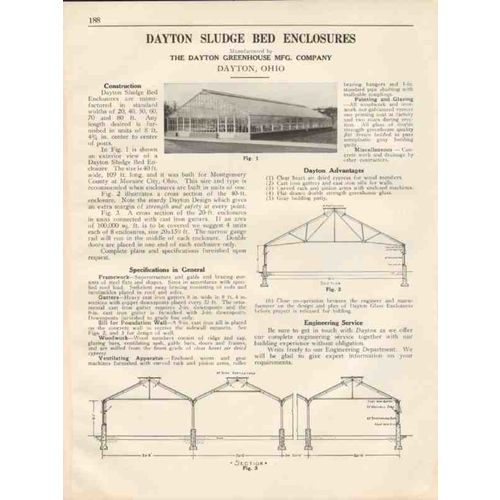dayton greenhouse mfg company 1931 sludge bed enclose vintage catalog
