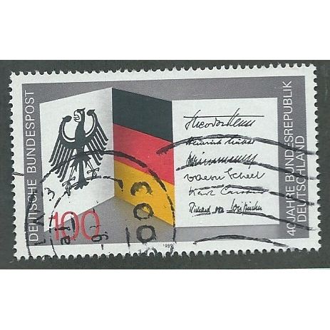 GER 1989 100pf '40TH ANN OF FEDERAL REPUBLIC' FINE USED (EBID43-208)