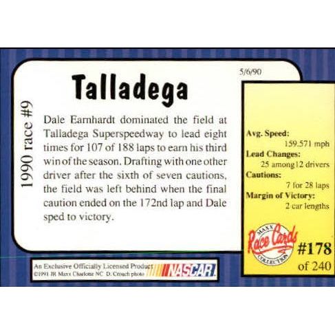 1991 Maxx Dale Earnhardt-Race #9 (#178)