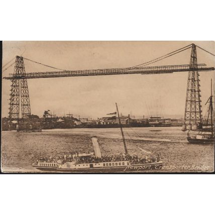 Newport (S Wales) - Transporter Bridge, ferry - postcard by Frith c.1920s