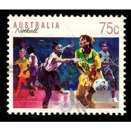 Australia 1991 Sport Netball 75c Used Stamp.