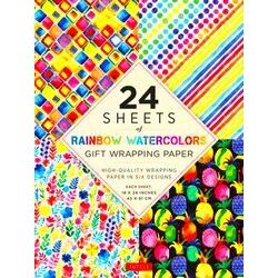 Rainbow Watercolors Gift Wrapping Paper - 24 Sheets: 18 X 24 (45 X 61 Cm) Wrappi