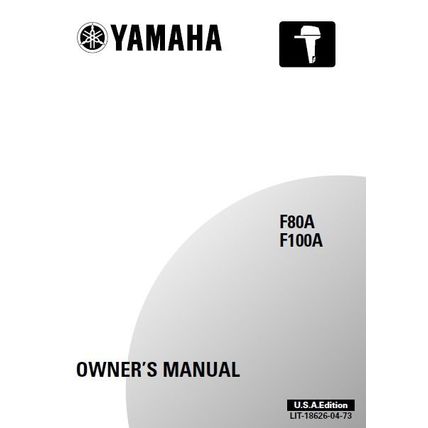 YAMAHA F80A F100A OWNERS MANUAL 2001 OUTBOARD MOTOR 115 PAGES ENGLISH USA ED
