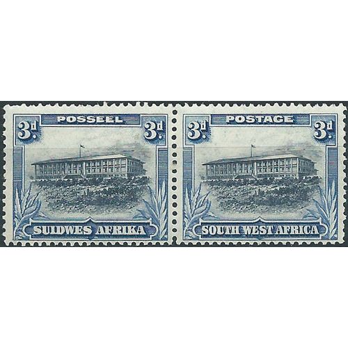 South West Africa 1931 SG77 3d Grey & Black PAIR Fine Mounted Mint . . ..