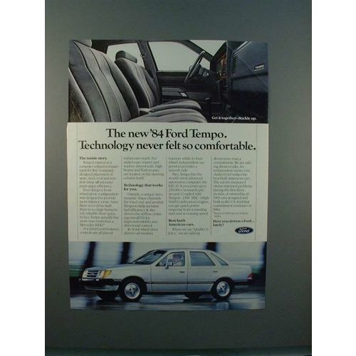 1984 Ford Tempo Car Ad - Never Felt so Comfortable