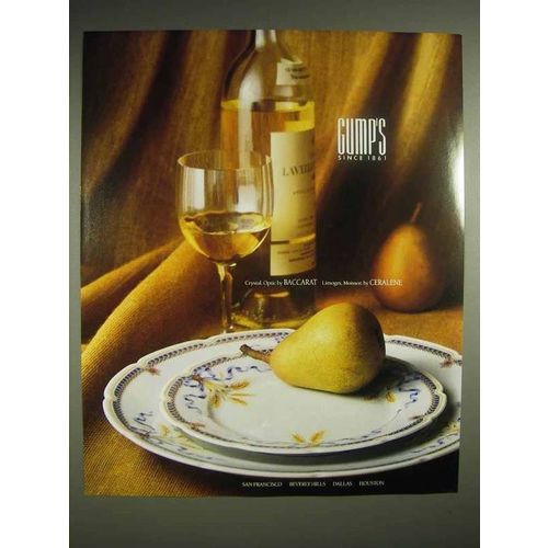1988 Gump's Ad - Baccarat Optic Crystal, Ceralene