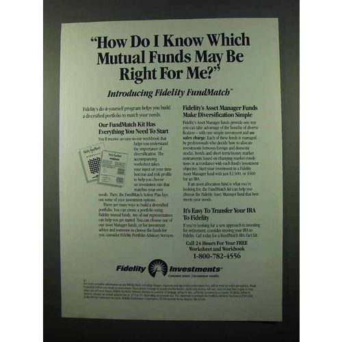 1993 Fidelity Investments Ad - Which Mutual Funds