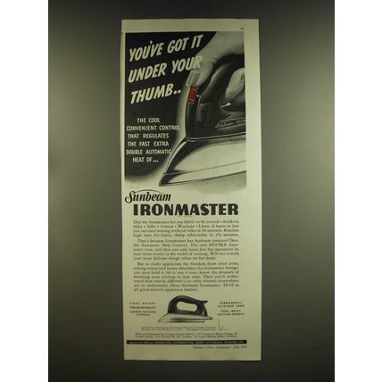 1939 Sunbeam Ironmaster Ad - You've got it under your thumb