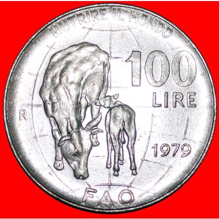 COW & GLOBE: ITALY ★ 100 LIRE 1979R MINT LUSTER! LOW START★NO RESERVE!
