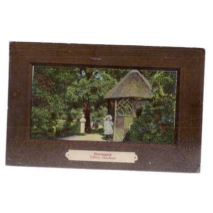 VALLEY GARDENS, HARROGATE, Yorkshire used antique postcard Milton seri 1908 pm =