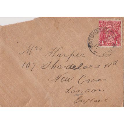 Australia 1913 cover to London with nice GV head stamp