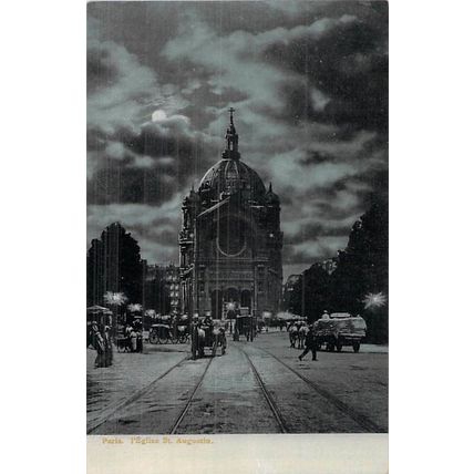 Paris l'Eglise St Augustin France Postcard unused VGC