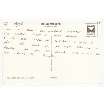 Badenoch Hotel Allander Square Aviemore Postcard 36926
