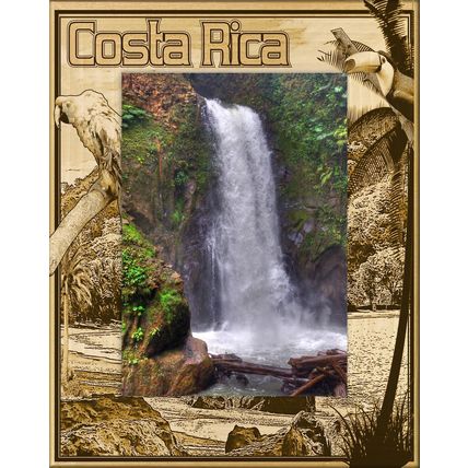 Costa Rica Laser Engraved Wood Picture Frame Portrait (8 x 10)