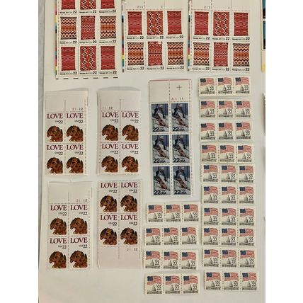 US 22c Stamp Lot Plate Blocks Strips MNHOG Celebrities Olympics Love Navajo Art