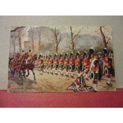 DIPPING THE COLOUR TO ROYALTY, London unused postcard vintage 1936 military =