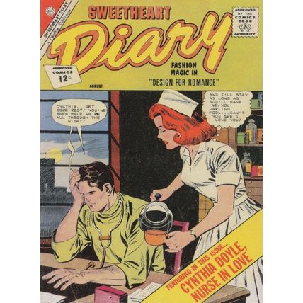 Sweetheart Diary 1950s Romance Comic War Nurse Love Postcard