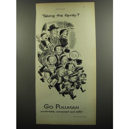 1953 Pullman Railroad Cars Ad - Whitney Darrow, Jr. Cartoon - Taking the family?