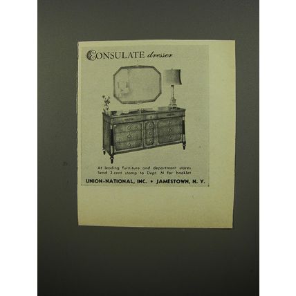 1953 Union-National Consulate Dresser Furniture Advertisement