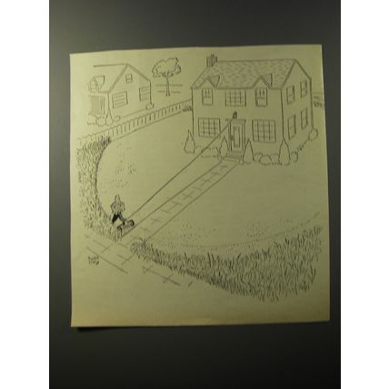 1953 Cartoon by Robert Day - Electric Lawn Mower