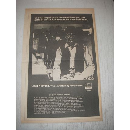 1973 Savoy Brown Jack the Toad Album Ad - On your way through life