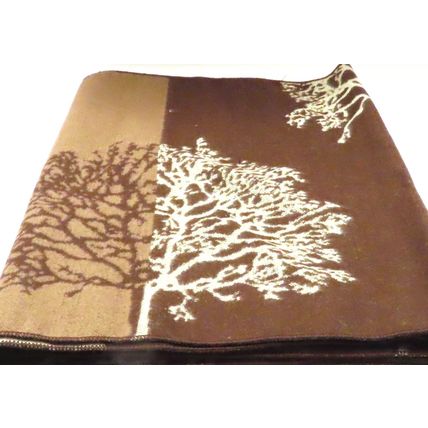 Mens Tradional Scarf Tress Pattern Brown Super Soft Mini Fringing Boxed
